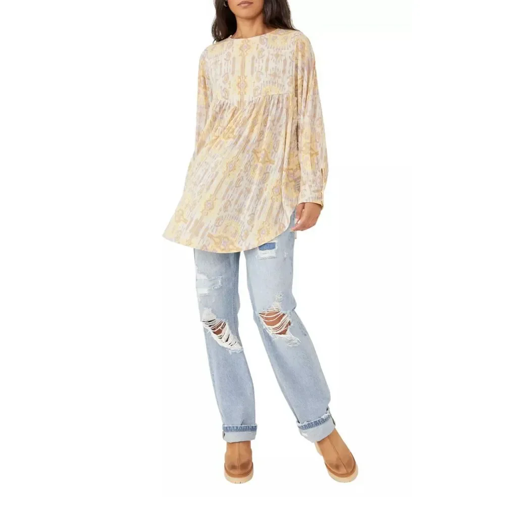 Free People This Is It‎ Tunic Parchment Combo XS Boho